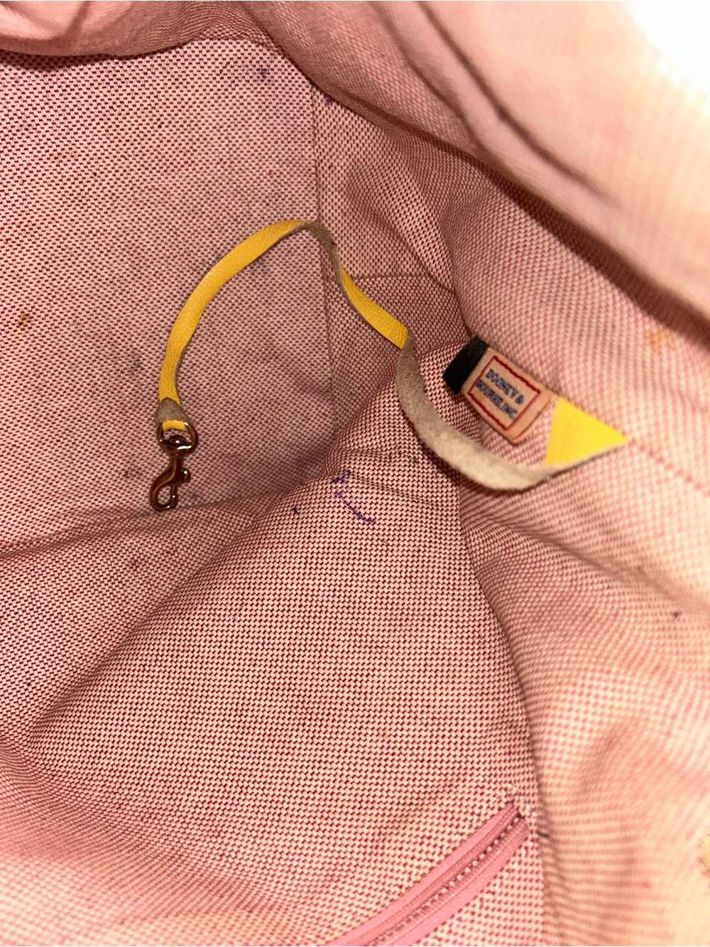 Dooney & Bourke Yellow Leather Drawstring Shoulder Bag - Picture 11 of 13